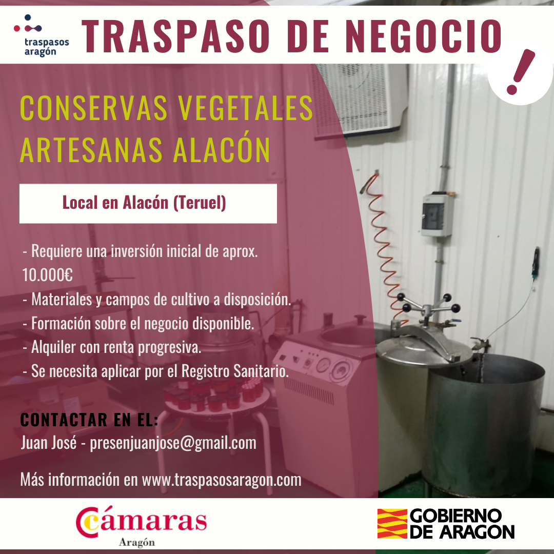 Cartel traspaso conservera Alacón